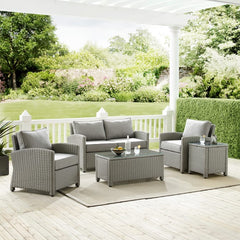Crosley Bradenton 5pc Outdoor Wicker Conversation Set - KO70050 - The Home Selection