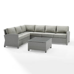 Crosley Bradenton 5pc Outdoor Wicker Sectional Set - KO70020 - The Home Selection