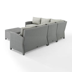 Crosley Bradenton 5pc Outdoor Wicker Sectional Set - KO70020 - The Home Selection