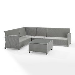 Crosley Bradenton 5pc Outdoor Wicker Sectional Set - KO70020 - The Home Selection