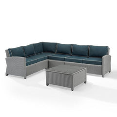 Crosley Bradenton 5pc Outdoor Wicker Sectional Set - KO70020 - The Home Selection