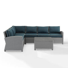 Crosley Bradenton 5pc Outdoor Wicker Sectional Set - KO70020 - The Home Selection