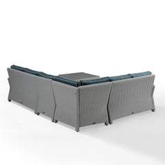 Crosley Bradenton 5pc Outdoor Wicker Sectional Set - KO70020 - The Home Selection