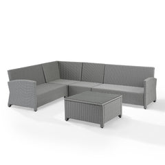 Crosley Bradenton 5pc Outdoor Wicker Sectional Set - KO70020 - The Home Selection