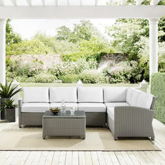 Crosley Bradenton 5pc Outdoor Wicker Sectional Set - KO70020 - The Home Selection