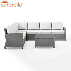 Crosley Bradenton 5pc Outdoor Wicker Sectional Set - KO70020 - The Home Selection