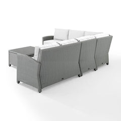 Crosley Bradenton 5pc Outdoor Wicker Sectional Set - KO70020 - The Home Selection