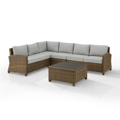 Crosley Bradenton 5pc Outdoor Wicker Sectional Set - KO70020 - The Home Selection