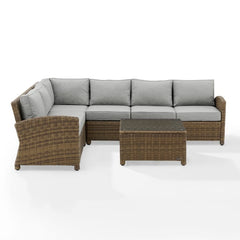 Crosley Bradenton 5pc Outdoor Wicker Sectional Set - KO70020 - The Home Selection