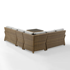Crosley Bradenton 5pc Outdoor Wicker Sectional Set - KO70020 - The Home Selection