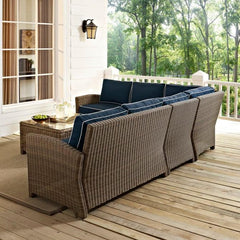 Crosley Bradenton 5pc Outdoor Wicker Sectional Set - KO70020 - The Home Selection