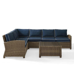 Crosley Bradenton 5pc Outdoor Wicker Sectional Set - KO70020 - The Home Selection