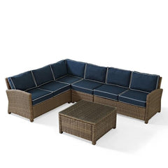 Crosley Bradenton 5pc Outdoor Wicker Sectional Set - KO70020 - The Home Selection