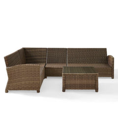 Crosley Bradenton 5pc Outdoor Wicker Sectional Set - KO70020 - The Home Selection