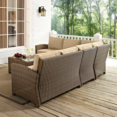 Crosley Bradenton 5pc Outdoor Wicker Sectional Set - KO70020 - The Home Selection