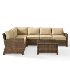 Crosley Bradenton 5pc Outdoor Wicker Sectional Set - KO70020 - The Home Selection