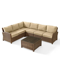 Crosley Bradenton 5pc Outdoor Wicker Sectional Set - KO70020 - The Home Selection