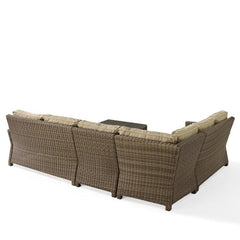 Crosley Bradenton 5pc Outdoor Wicker Sectional Set - KO70020 - The Home Selection