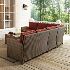 Crosley Bradenton 5pc Outdoor Wicker Sectional Set - KO70020 - The Home Selection