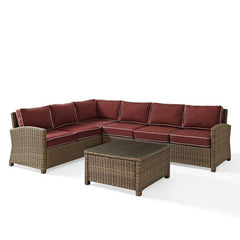 Crosley Bradenton 5pc Outdoor Wicker Sectional Set - KO70020 - The Home Selection