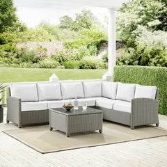 Crosley Bradenton 5pc Outdoor Wicker Sectional Set - KO70020 - The Home Selection