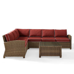 Crosley Bradenton 5pc Outdoor Wicker Sectional Set - KO70020 - The Home Selection