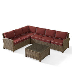 Crosley Bradenton 5pc Outdoor Wicker Sectional Set - KO70020 - The Home Selection