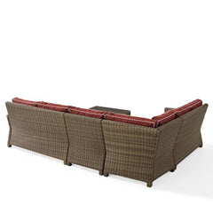Crosley Bradenton 5pc Outdoor Wicker Sectional Set - KO70020 - The Home Selection