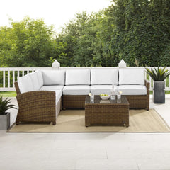 Crosley Bradenton 5pc Outdoor Wicker Sectional Set - KO70020 - The Home Selection