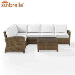 Crosley Bradenton 5pc Outdoor Wicker Sectional Set - KO70020 - The Home Selection