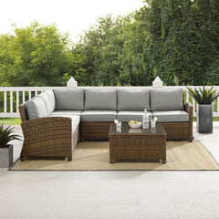 Crosley Bradenton 5pc Outdoor Wicker Sectional Set - KO70020 - The Home Selection