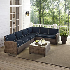 Crosley Bradenton 5pc Outdoor Wicker Sectional Set - KO70020 - The Home Selection