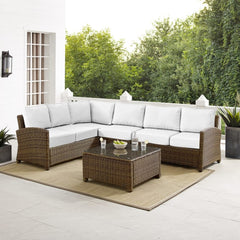 Crosley Bradenton 5pc Outdoor Wicker Sectional Set - KO70020 - The Home Selection