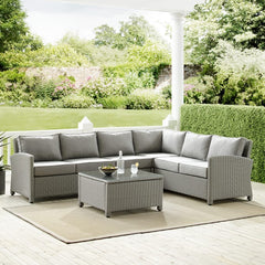 Crosley Bradenton 5pc Outdoor Wicker Sectional Set - KO70020 - The Home Selection