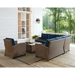 Crosley Bradenton 5pc Outdoor Wicker Sectional Set - KO70021 - The Home Selection