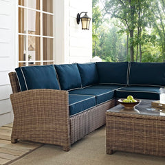 Crosley Bradenton 5pc Outdoor Wicker Sectional Set - KO70021 - The Home Selection
