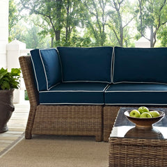 Crosley Bradenton 5pc Outdoor Wicker Sectional Set - KO70021 - The Home Selection