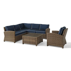 Crosley Bradenton 5pc Outdoor Wicker Sectional Set - KO70021 - The Home Selection