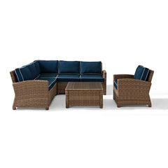 Crosley Bradenton 5pc Outdoor Wicker Sectional Set - KO70021 - The Home Selection