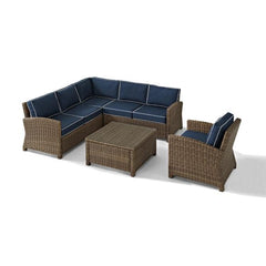 Crosley Bradenton 5pc Outdoor Wicker Sectional Set - KO70021 - The Home Selection