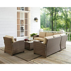 Crosley Bradenton 5pc Outdoor Wicker Sectional Set - KO70021 - The Home Selection