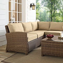 Crosley Bradenton 5pc Outdoor Wicker Sectional Set - KO70021 - The Home Selection