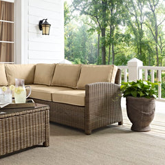 Crosley Bradenton 5pc Outdoor Wicker Sectional Set - KO70021 - The Home Selection