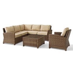 Crosley Bradenton 5pc Outdoor Wicker Sectional Set - KO70021 - The Home Selection