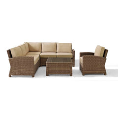 Crosley Bradenton 5pc Outdoor Wicker Sectional Set - KO70021 - The Home Selection