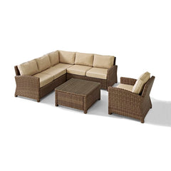 Crosley Bradenton 5pc Outdoor Wicker Sectional Set - KO70021 - The Home Selection