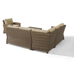 Crosley Bradenton 5pc Outdoor Wicker Sectional Set - KO70021 - The Home Selection