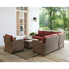 Crosley Bradenton 5pc Outdoor Wicker Sectional Set - KO70021 - The Home Selection