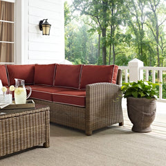 Crosley Bradenton 5pc Outdoor Wicker Sectional Set - KO70021 - The Home Selection