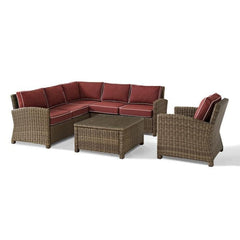 Crosley Bradenton 5pc Outdoor Wicker Sectional Set - KO70021 - The Home Selection